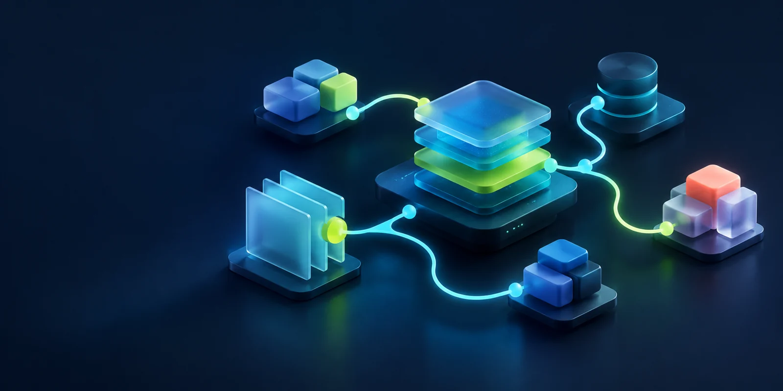 Illustration of information and tasks connected in one system